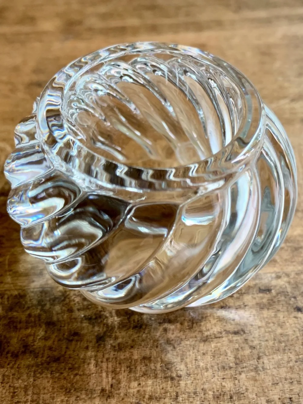 Vintage Baccarat Bambous Swirl Crystal Napkin Rings Set of 4 w/ Boxes